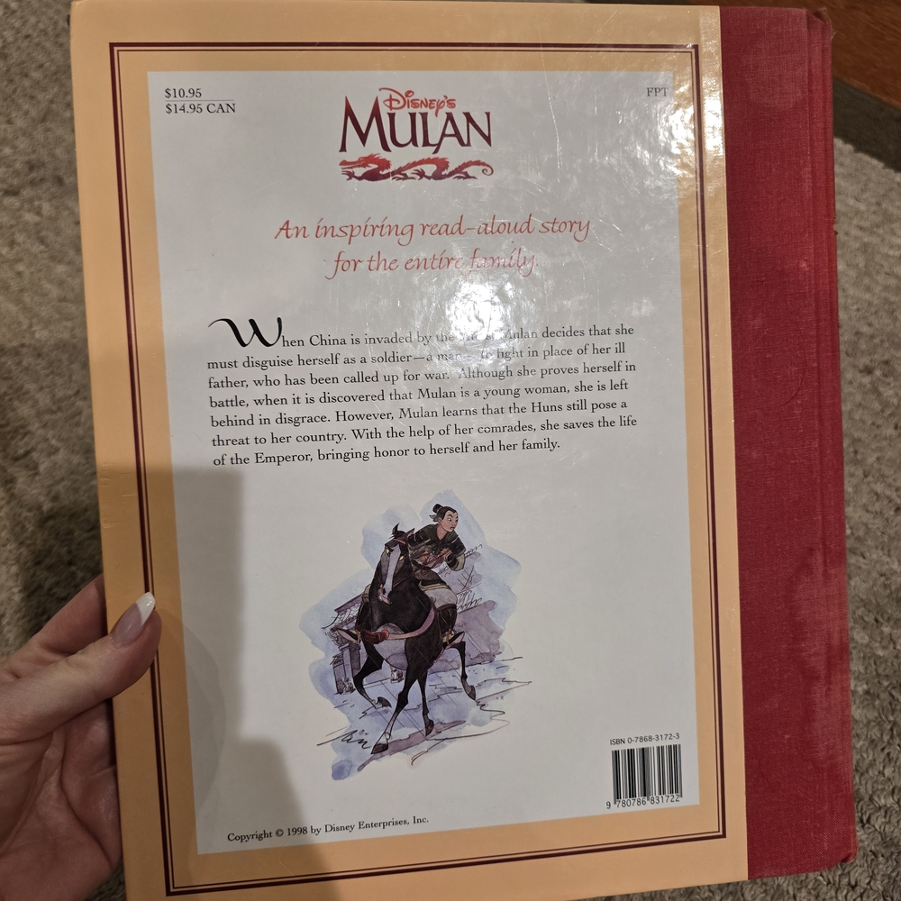 Disney Mulan Book with Red and Cream Cover